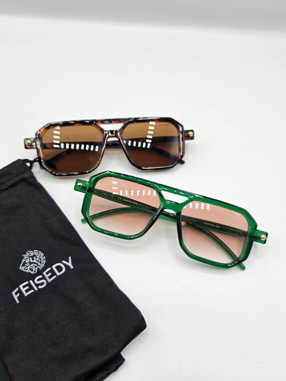 NWOT FEISEDY Vintage Square Aviator 70s Flat Aviator Sunglasses Women | Men